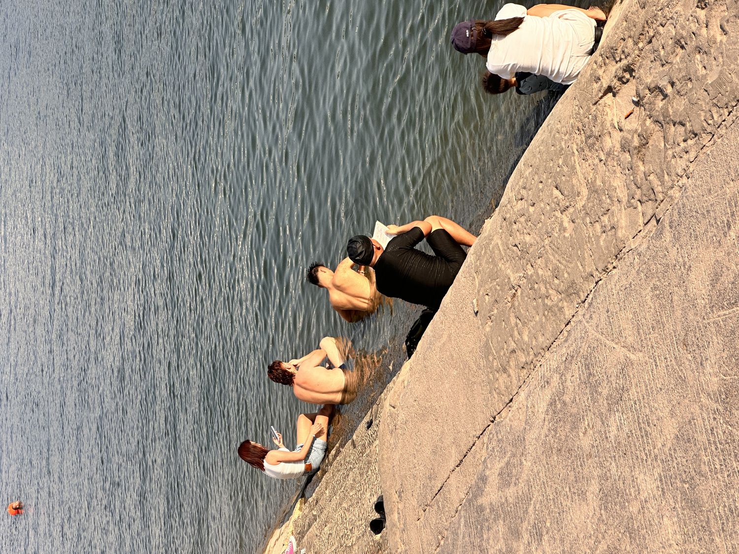 Local swimmers enjoying the riverside
